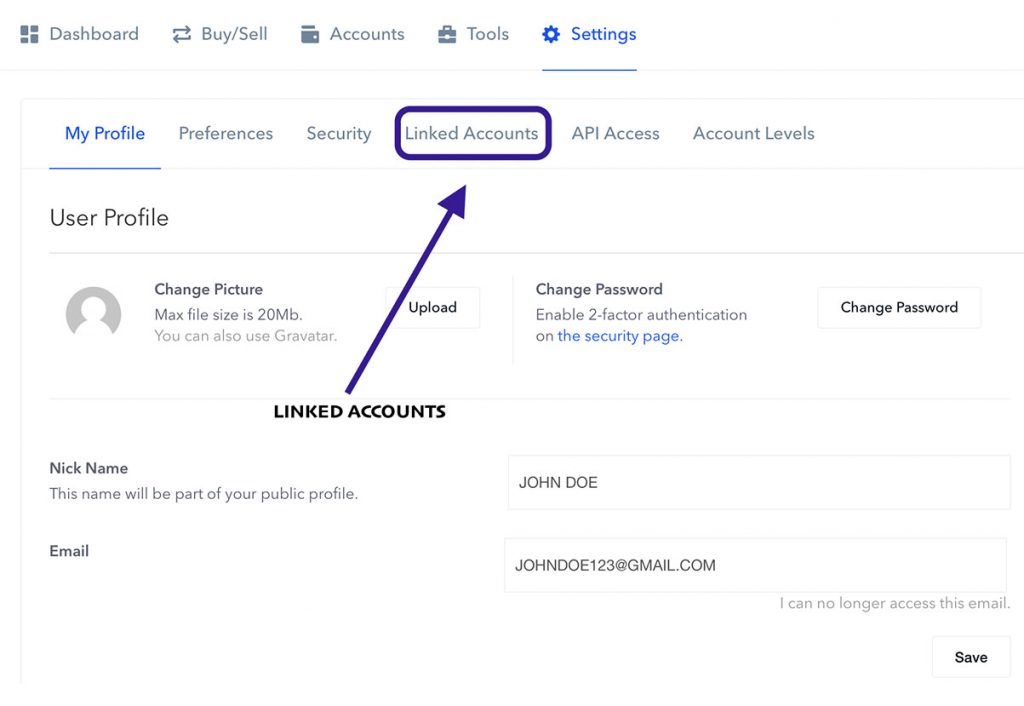 https www coinbase com settings linked accounts